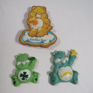 Care Bears (3) Magnets Friendship Bear, Good Luck Bear, Wish Bear